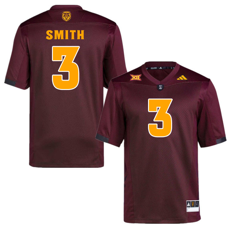 Men #3 Clayton Smith Arizona State Sun Devils College Football Jerseys Stitched-Maroon